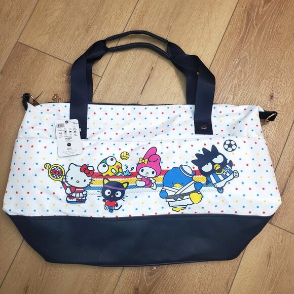 Sanrio Hello Kitty Friends Travel Tote Sports Bag Stars Bioworld Duffle Weekend - Picture 1 of 16